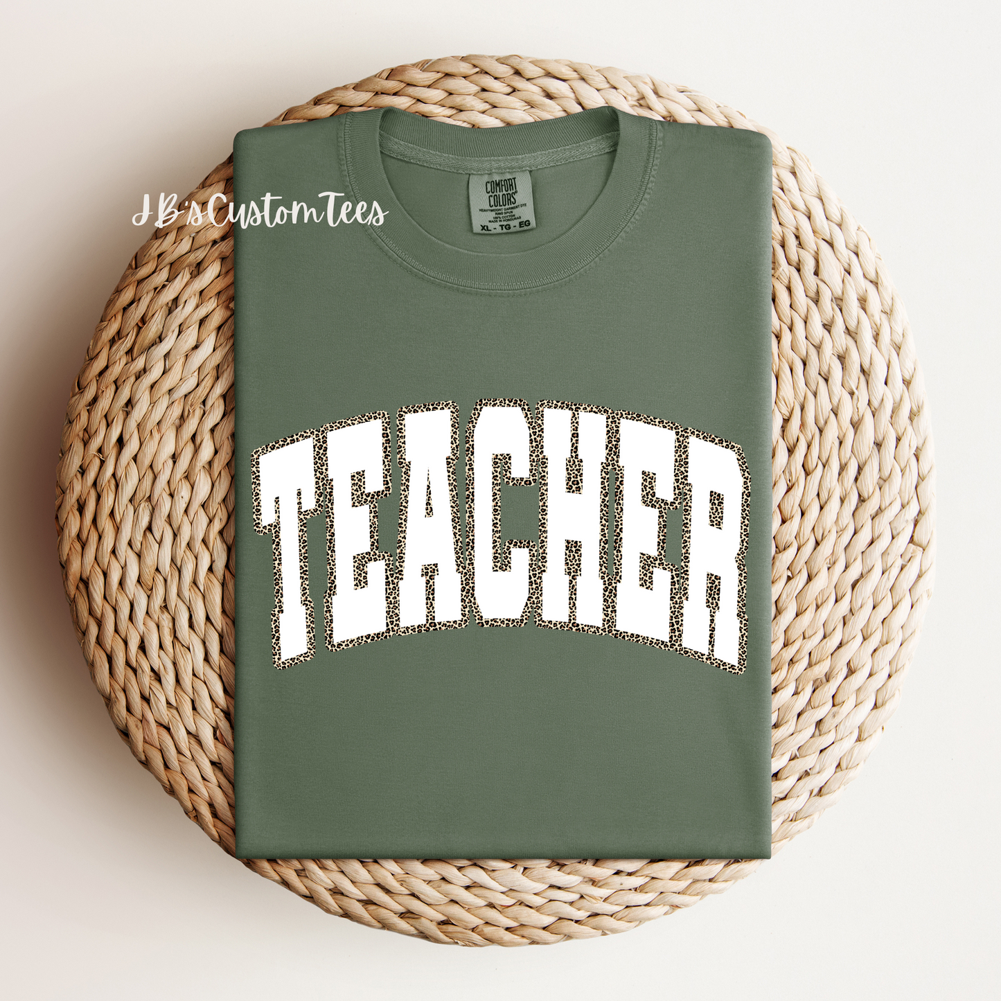 White Leopard Teacher Tee/Sweatshirt