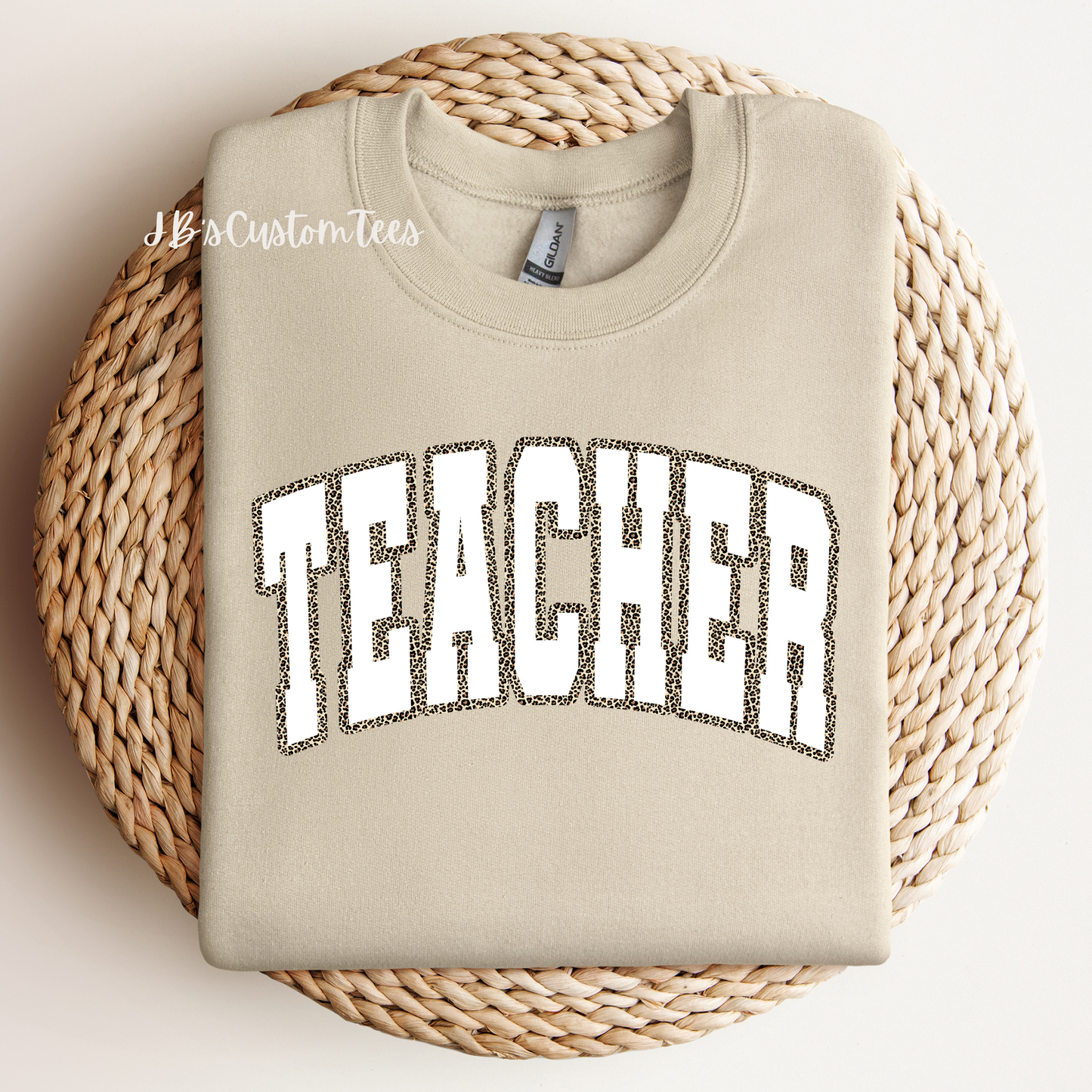 White Leopard Teacher Tee/Sweatshirt