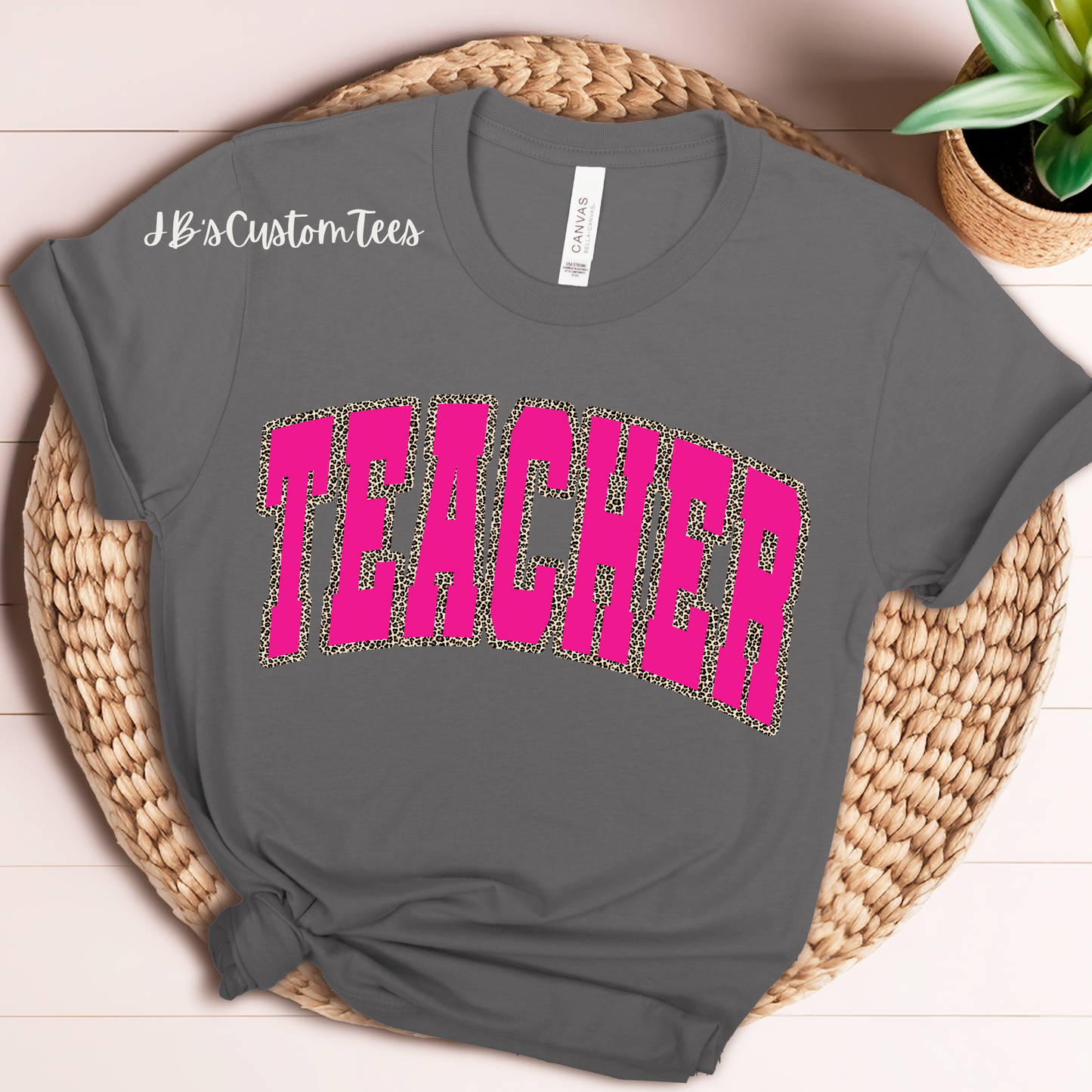 Pink Leopard Teacher Tee/Sweatshirt