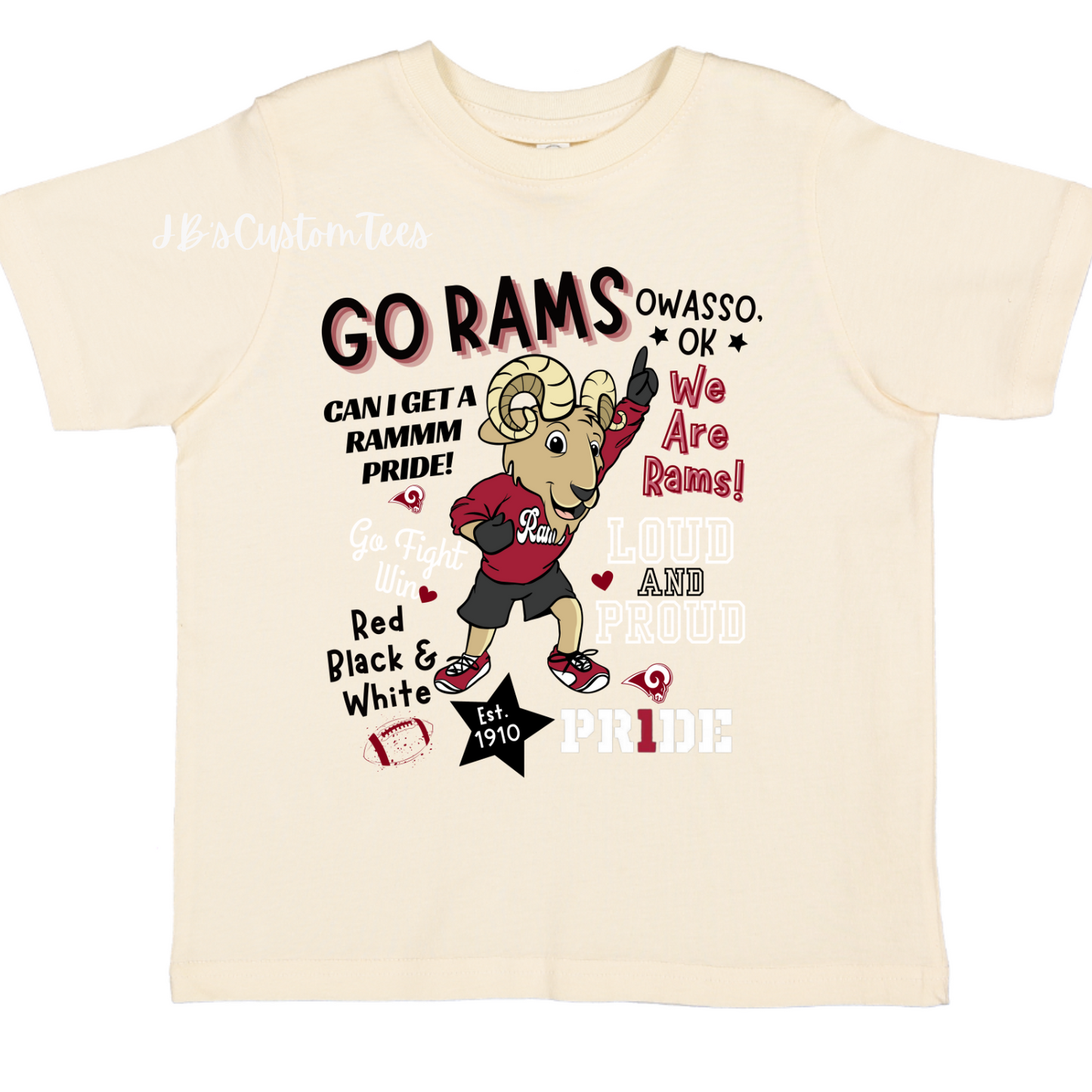 Owasso Rams Natural Toddler Tee - Rabbit Skins