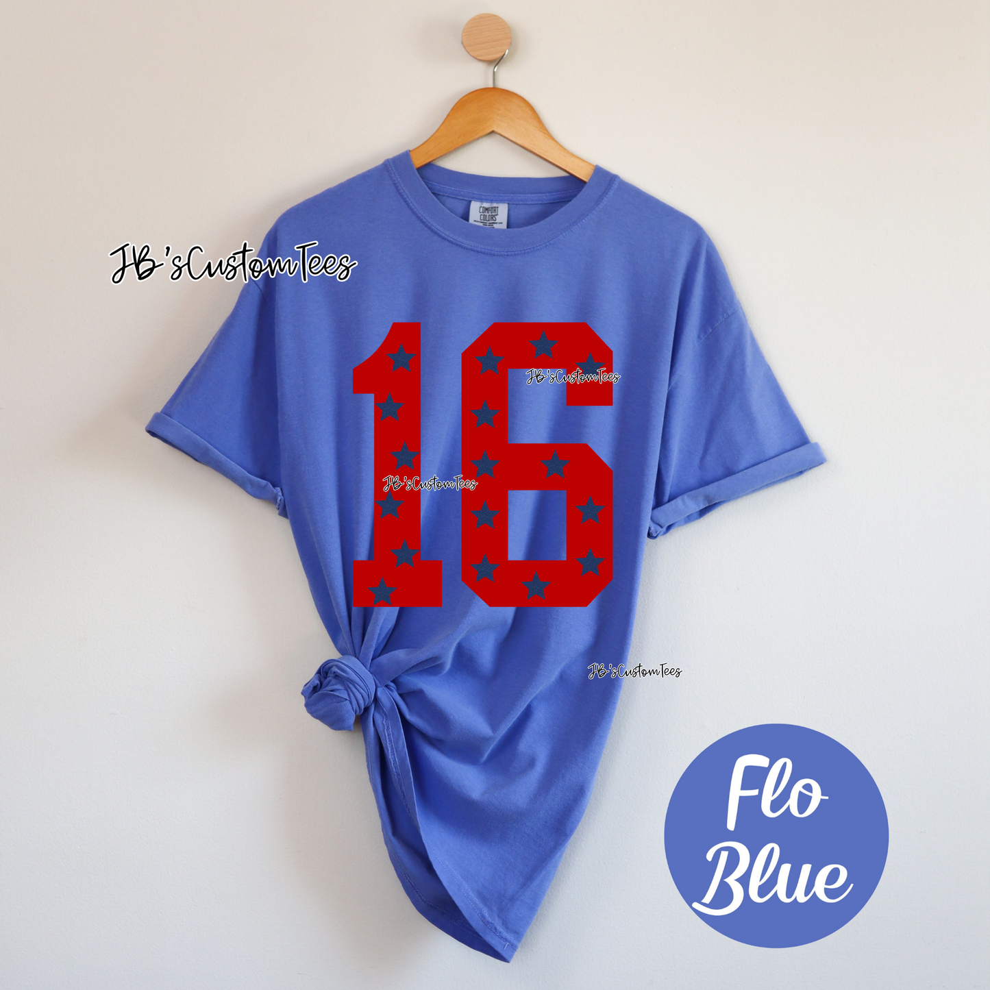 Number with Stars (Can be any color combo just put what color you’d like in the order comments)