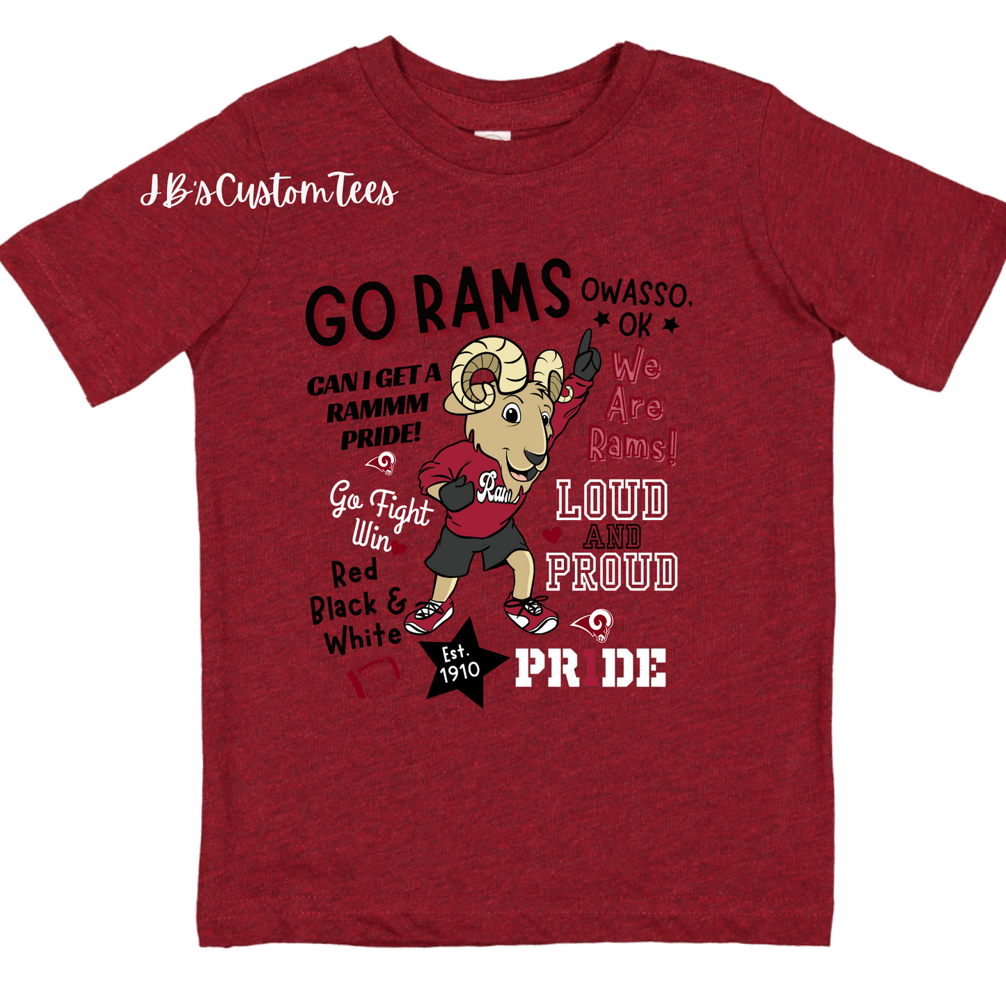 Owasso Rams Cardinal Toddler Tee - Rabbit Skins