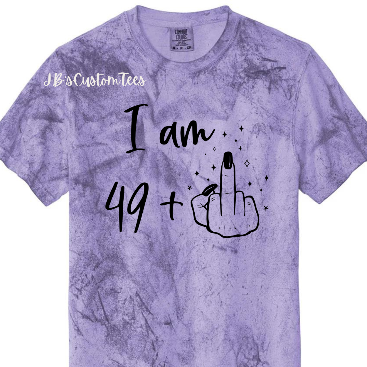 I Am 49 + 1 Amethyst Comfort Colors Tee