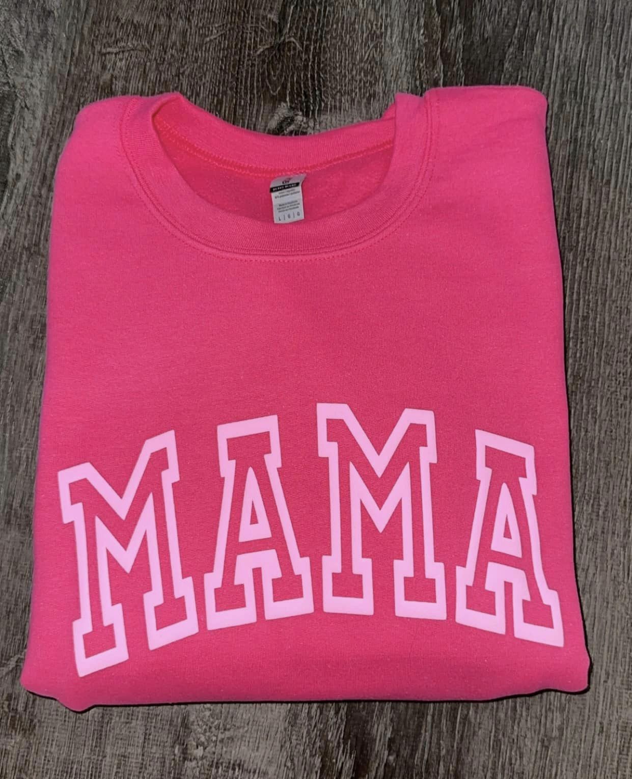 Pink Mama Puff Gildan Crewneck