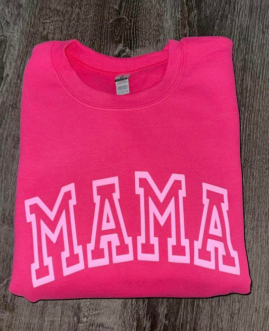 Pink Mama Puff Gildan Crewneck