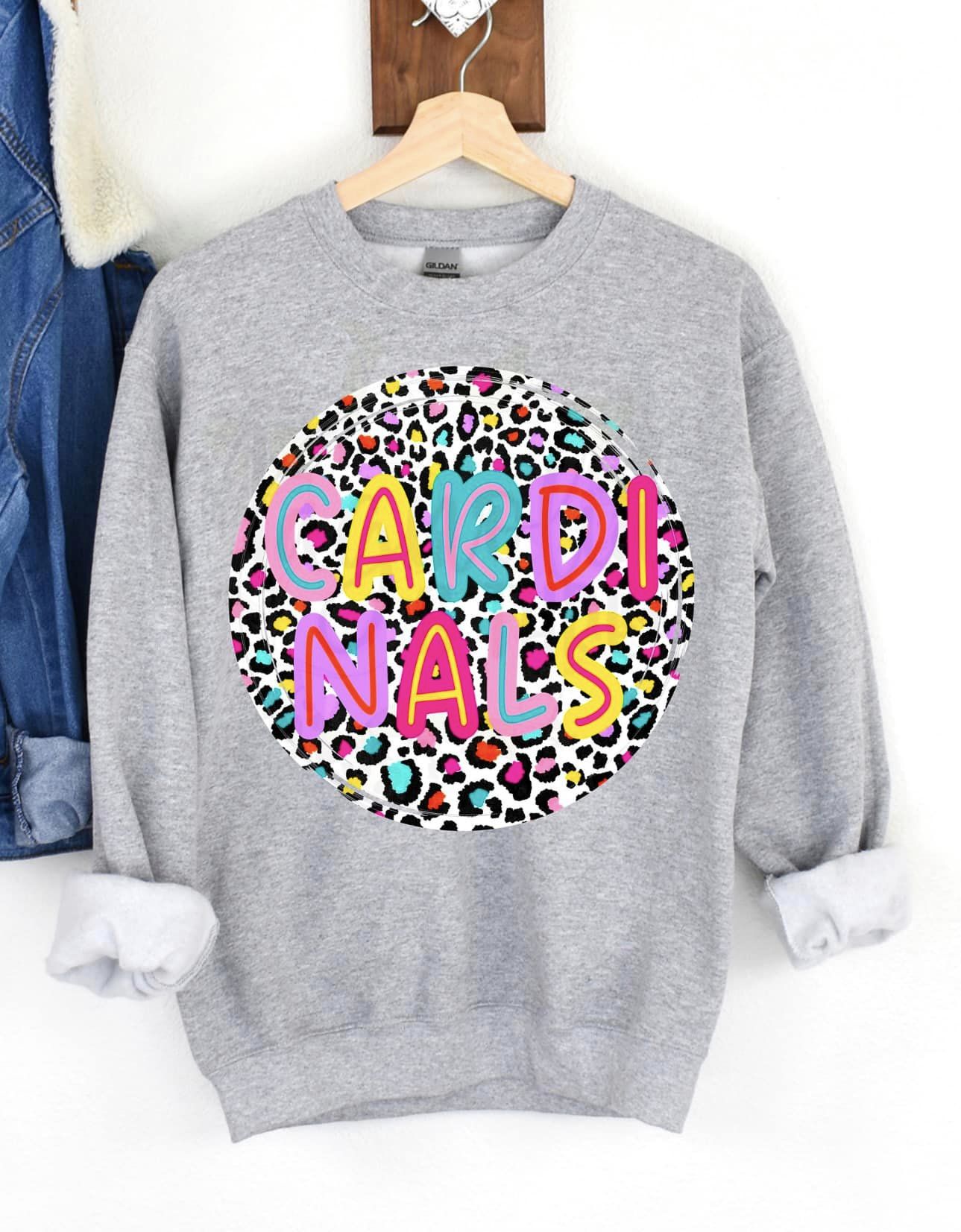 Rainbow Leopard Cardinals Crewneck