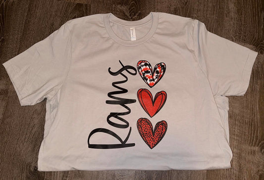 Hearts Rams Bella Canvas Tee